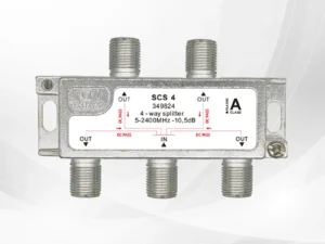4 Way Splitter 5–2400 MHz – Through Power Outputs to Input